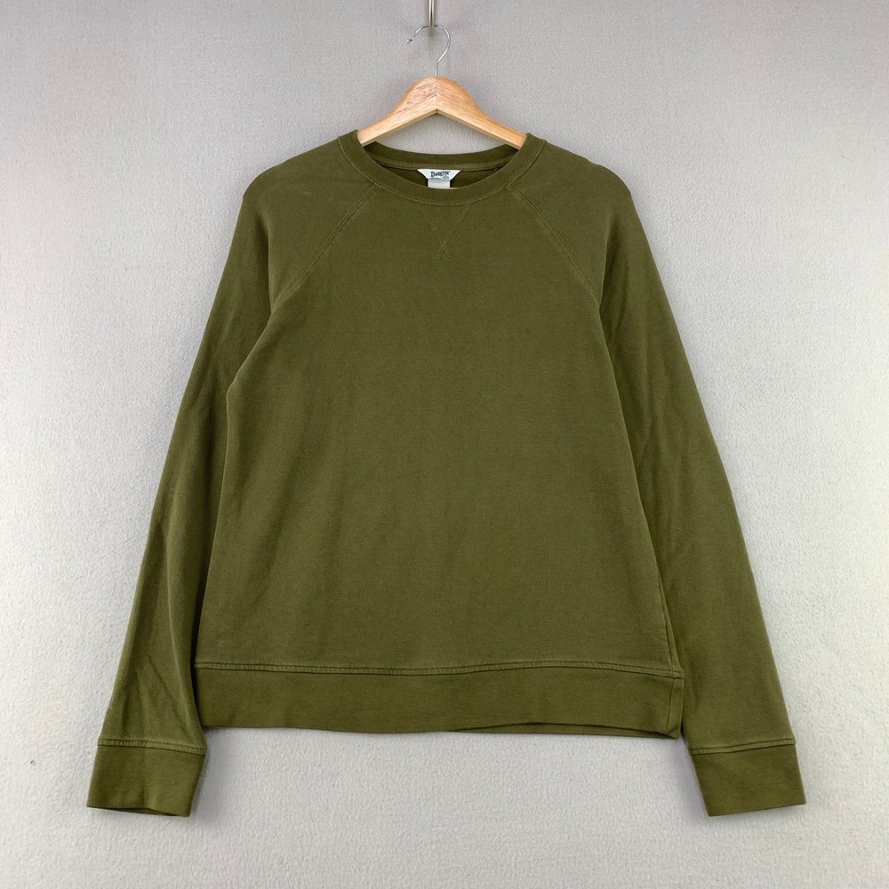 Duluth Crewneck Sweatshirt Mens XS Green Raglan Sleeve Cotton/Modal Blend Retro